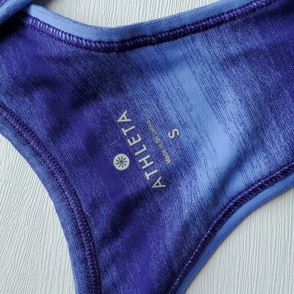 Athleta Shades of Purple Striped Workout Racerback Tank S NWOT - Picture 2 of 6